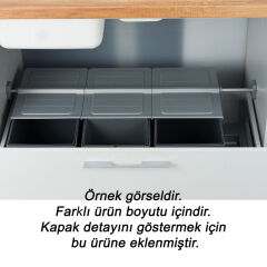 Pelikan Çekme İçi 16 + 7,5 + 7,5 Litre Antrasit Renk Çöp Kutusu