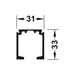 Hafele Slido D- Line11 G x Y: 31 x 33 mm Tekli Taşıyıcı Ray