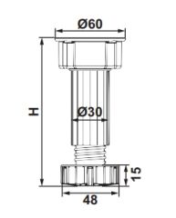 Hafele PFT12 Baza Ayağı Beyaz 100mm