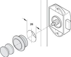 Hafele Basmalı Sürgü Kilit 25mm, Kahve Renk