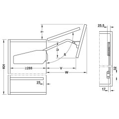 Hafele Free Fold Kalkar Katlanır Makas Seti 77-84cm/4,9-9,8kg, Beyaz Renk