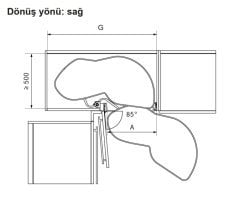 Hafele Lemans2 Sağ Kiler Seti 60/125cm Antrasit