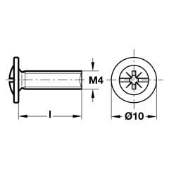 Hafele Kulp Vidası M4x28mm, Galvaniz (100 Adet)