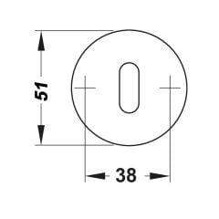 Hafele SMART M-III Rozet (wc) yuvarlak paslanmaz çelik mat