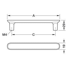 Hafele H2320 Kulp, titanyum 160mm