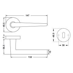 Hafele Kapı Kolu Seti Polly II Oda Bronz