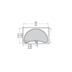 Hafele Jet 180 Köşe Kiler Seti Beyaz Çap 85cm