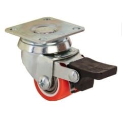 Hafele PESANTE Plakalı Frenli Tekerlek Turuncu  Ø35x54mm
