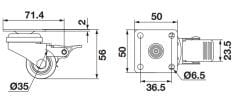 Hafele PESANTE Plakalı Frenli Tekerlek Turuncu  Ø35x54mm
