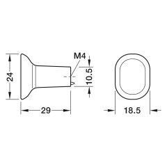 Hafele H2325 Düğme kulp titanyum