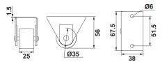 Hafele PESANTE Sabit Frensiz Tekerlek Turuncu Ø35x56mm