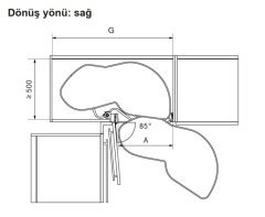 Hafele Lemans2 Sağ Kiler Seti 45/60-75cm Antrasit