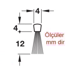 Hafele Kapı Altı Fırçası Gömme Montaj 1000mm