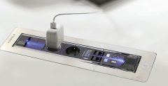 Hafele VTURN 1 HDMI/1 RJ45/1USB-A&C Paslanmaz Çelik Renkli