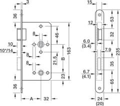 Hafele Wc Tipi Sol Yönlü Gömme Kilit 55/20mm, Paslanmaz Çelik Renk