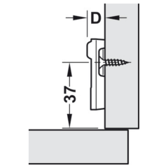 Hafele Metalla Mini Tas Menteşe H Taban Sürerek 0mm