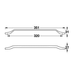 Hafele Mobilya Kulpu Passo 320mm Parlak Krom