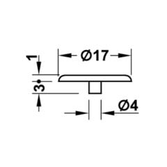 Hafele Minifix Kapak Çap 17 mm (500 Adet), Çam Renk