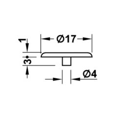 Hafele Minifix Kapak 17 mm (500 Adet), Kahve Renk