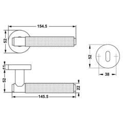 Hafele VERONA Kol Seti Banyo Tipi (WC) Bronz