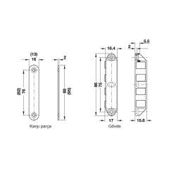Hafele Mıknatıs 12kg 16,4x15,6x86mm, Nikel Renk