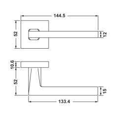 Hafele Kapı Kolu Seti Flood WC Mat Siyah