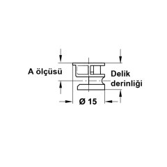 Hafele Minifix Faturasız Gövde 15/26mm (100 Adet), Nikel