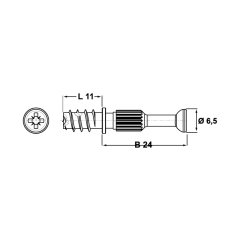 Hafele Minifix Mil 24/5/11mm (100 Adet), Galvaniz