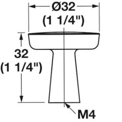 Hafele H2570 Düğme Kulp Mat Altın