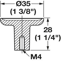 Hafele H2580 Düğme Kulp Mat Siyah