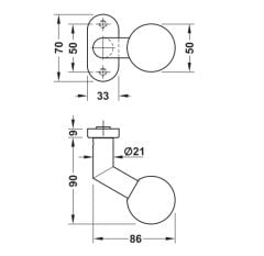 Hafele BALL-THIN II Topuz Kol Seti Paslanmaz Çelik Mat