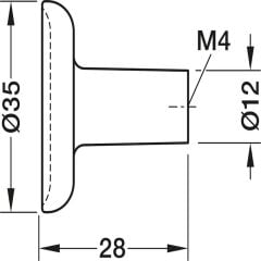 Hafele H2580 Düğme Kulp Parlak Krom