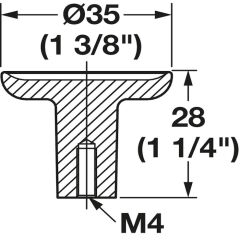 Hafele H2580 Düğme Kulp Parlak Krom