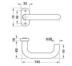 Hafele ROLAND-THIN II Kapı Kolu Paslanmaz Çelik Mat
