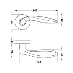 Hafele Kapı Kolu Seti Balena WC Antik Bronz