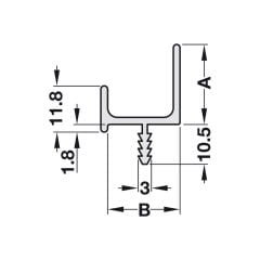 Hafele Profil Kulp Alüminyum Siyah Mat 2500x30mm