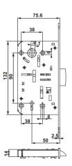 Hafele H50.08 Oda Tipi (CB) Dilden Kilit Mat Siyah 50/18/90mm