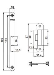 Hafele H50.08 Oda Tipi (CB) Dilden Kilit Mat Siyah 50/18/90mm