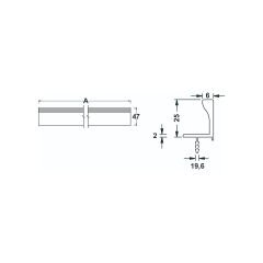 Hafele LOOP Profil Kulp Parlak Krom 2900mm