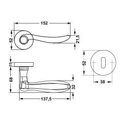 Hafele Kapı Kolu Seti Troy WC Antik Bronz
