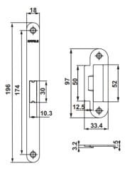 Hafele H50.08 Oda Tipi (CB) Gömme Kilit Parlak Krom 50/18/90mm