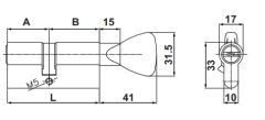 Hafele PC 03 Mandallı Barel Nikel 37x45mm