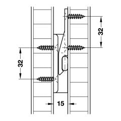 Hafele Keku Ad Dönüşlü Panel Bileşeni 15mm (10 Adet)